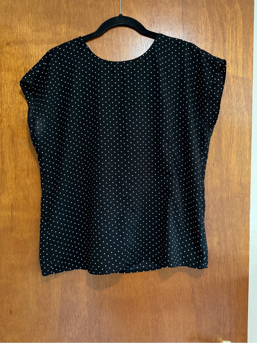 Halogen Black Polka Dot Short Sleeve Blouse